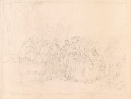 Maximilian I, Holy Roman Emperor and Mary of Burgundy Visiting the Painter Hans Memling at the Hostpital in Bruges