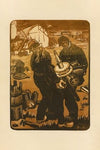 Mécanos portant un moteur rotatif (Mechanics Carrying a Rotary Engine) (1920)