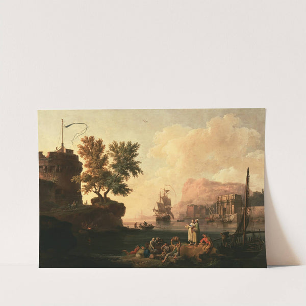 Mediterranean Harbor Scene by Pierre-Jacques Volaire