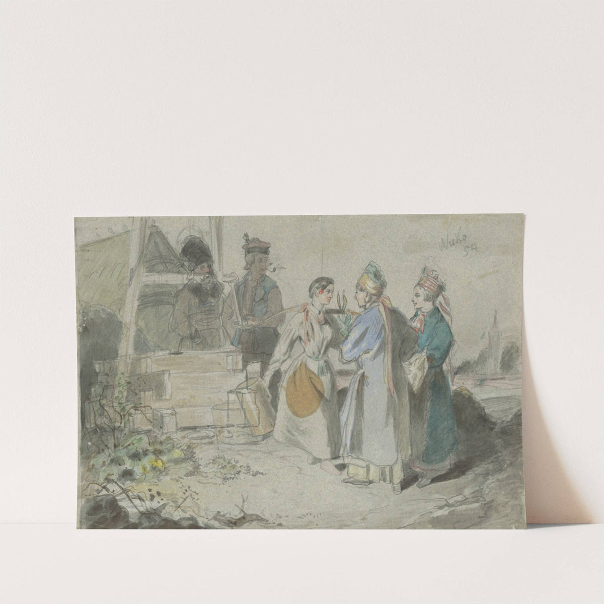 Meeting at a Well (1854) by Friedrich Carl von Scheidlin