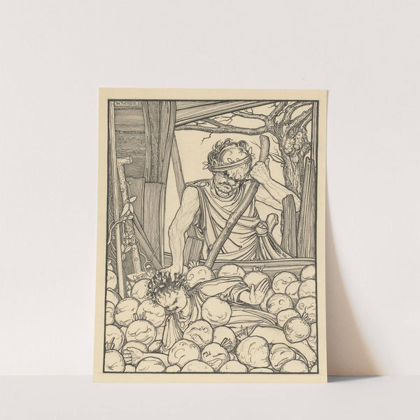 Meisje in een bak met knollen by Willem Pothast