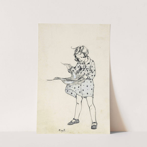 Meisje met een doek by Miep de Feijter
