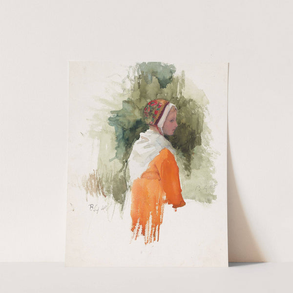 Meisje met kapje en oranje jurk by Bramine Hubrecht