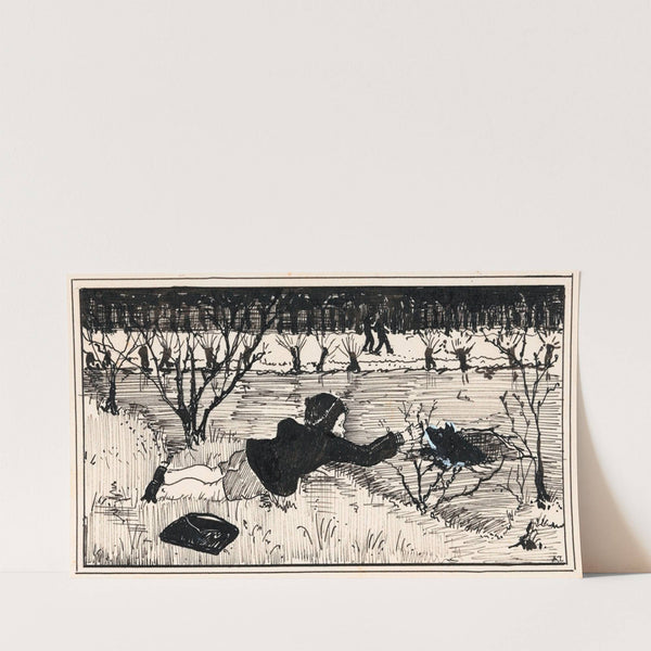 Meisje probeert hond te redden uit wak (1925) by A. Tinbergen