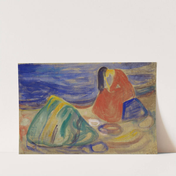 Melancholy. Weeping Woman on the Beach (1906) by Edvard Munch