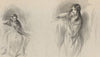 Melancholy woman; two sketches