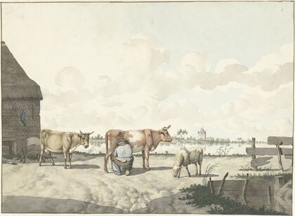 Melkende boer (1700 - 1800)