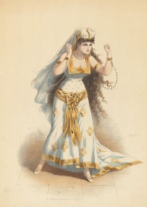 Melle. Marcus dans Le voyage dans la lune, rôle de Fantasia, Théâtre de la Gaité (1875)