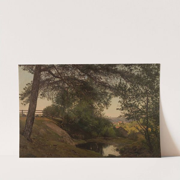 Mellom trærne. Lervik, Stord by Amaldus Nielsen