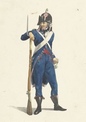 Member of the Rotterdam armed citizen force with a rifle