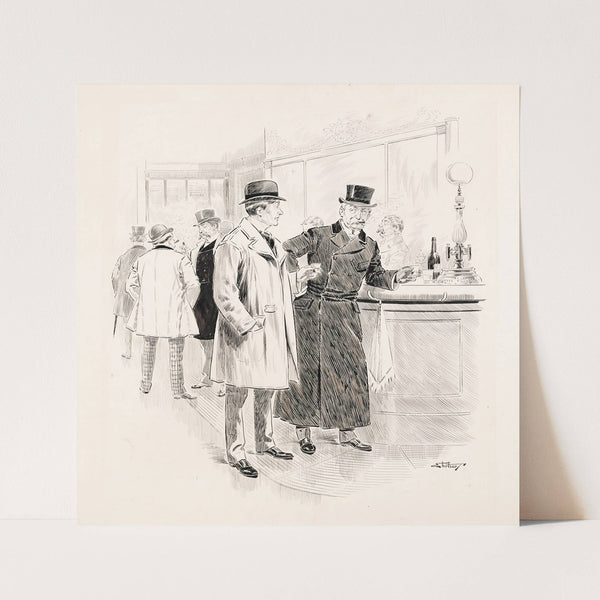 Men conversing at a bar. (1900) by Samuel Ehrhart