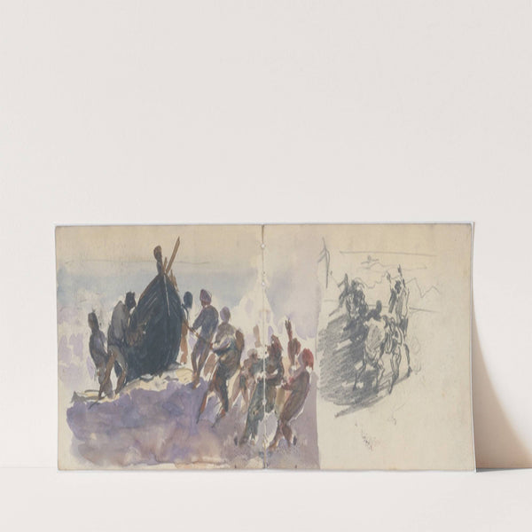 Men Hauling Lifeboat Ashore (1876) by John Singer Sargent