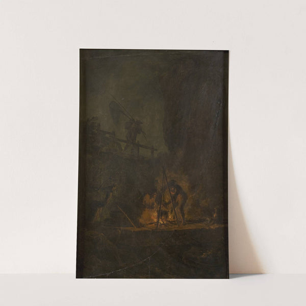 Men near a Fire in the Mountains by Pierre-Jacques Volaire