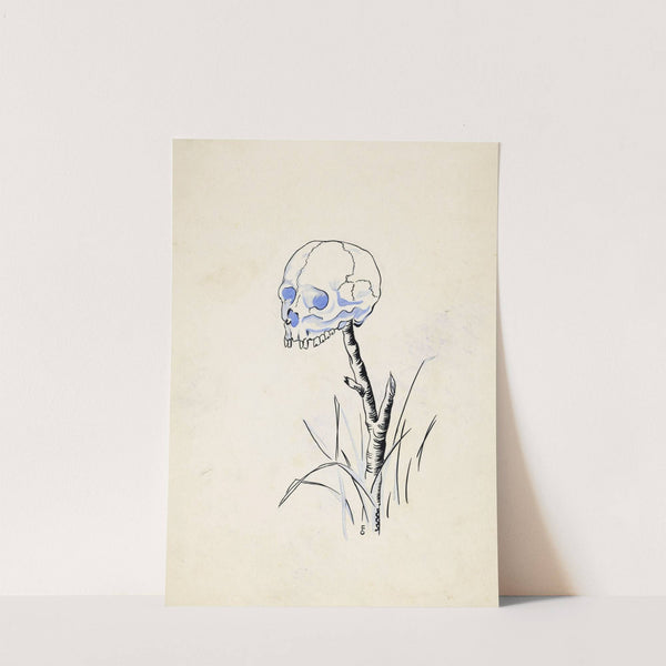 Menselijke schedel op een stok by F. Ockerse