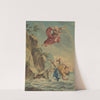 Mentor gooit Telemachus van een rots en springt hem achterna (1719 - 1775) by Rienk Keyert