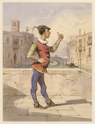 Merchant of Venice, act 2, scene 2, Launcelot Gobbo, the clown (1847) — size preview