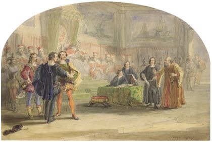Merchant of Venice, act 4, scene 1, the trial scene (1853)