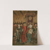 Merchant of Venice, IV, 1, courtroom scene, Portia as Balthazar, Shylock whetting knife, etc. by Alexandre Bida