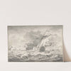 Merchant Ships and Smaller Sailing Boats in a Strong Breeze, Dolphins in the Waves by Hendrick Rietschoof
