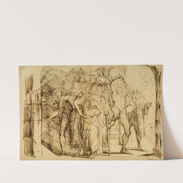 Merry wives of Windsor, act IV, sc. 2, Ford belaboring Falstaff by Henry Fuseli