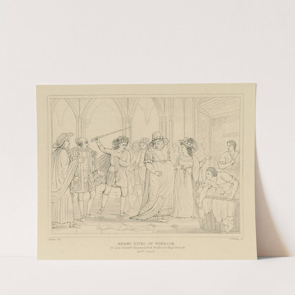 Merry wives of Windsor, Sir John Falstaff, (disguised) Ford, Shallow, Sir Hugh Evans, &c., act IV, scene 2 (19th century) by William Francis Starling