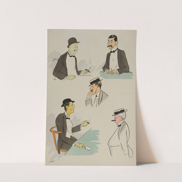 Michel Marghilomann, japonais, Me Poulet, Baron James de Rothschild, William K. Vanderbilt (1912) by Georges Goursat (Sem)