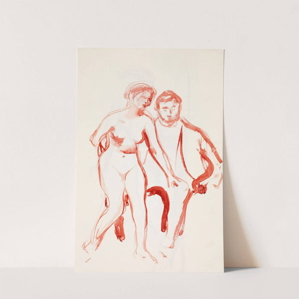 Mies ja malli, luonnos by Magnus Enckell