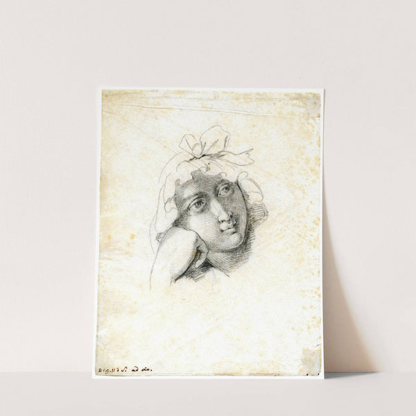 Mietje Brinkman: à trois quarts, leunend op de hand by David Humbert de Superville