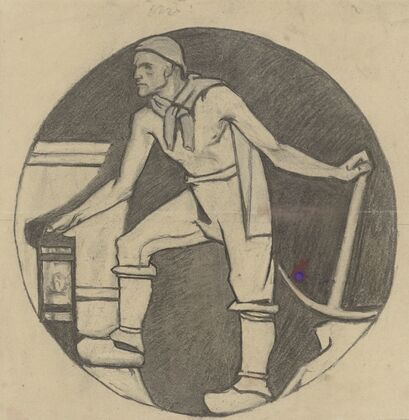 Mijnwerker met lamp en houweel (1878 - 1938)