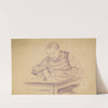 Militaire assis à un bureau écrivant by Arthur-Joseph Gueniot