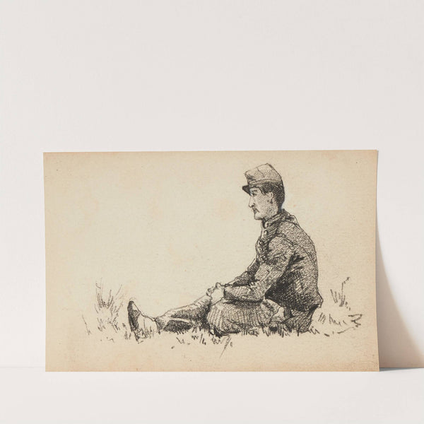 Militaire assis sur l’herbe by Alexandre Nozal