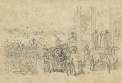 Military encampment at plantation house