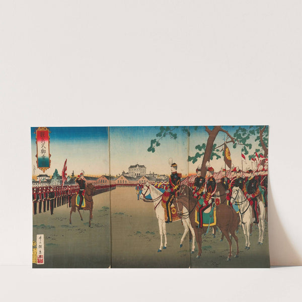 Military Review Attended by His Majesty the Emperor (1885) by Inoue Tankei
