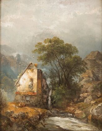 Mill by a stream