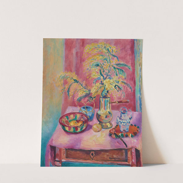 Mimosas dans la chocolatière by Henri Manguin
