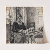Min hustru (fru Anna Syberg) binder krans by Fritz Syberg
