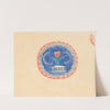Miscellaneous small sketches for inlaid table tops.] [Design with blue and orange floral motif by Winold Reiss