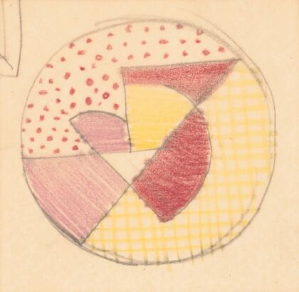 Miscellaneous small sketches for inlaid table tops.] [Design with circular and geometric motif