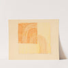 Miscellaneous small sketches for inlaid table tops.] [Design with orange and yellow geometric motif by Winold Reiss