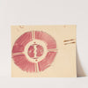 Miscellaneous small sketches for inlaid table tops.] [Design with red geometric motif by Winold Reiss