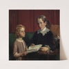 Miss Annette Hage (1814-1857) shows her nephew Hother Hage (1849-1904) a book on plants by Wilhelm Marstrand