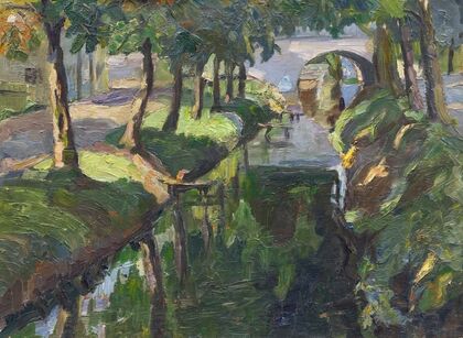 Mit Kastanien bestandener Kanal (1909) — size preview