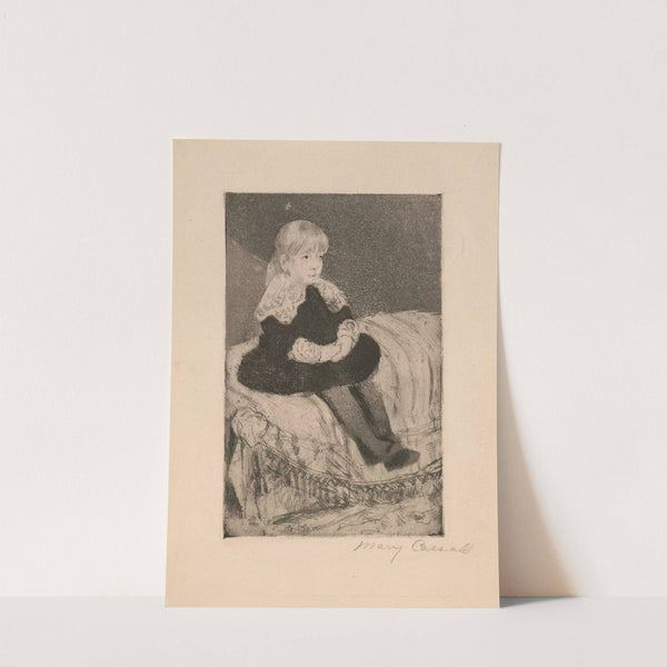 Mlle Luquet seated on a couch by Mary Cassatt