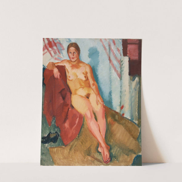 Model On A Red Textile by Nikolai Andreevich Tyrsa