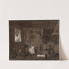 Moeder zoogt kind in keukeninterieur by Otto Howen