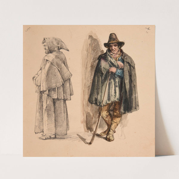 Moine et berger by Jacques-Raymond Brascassat