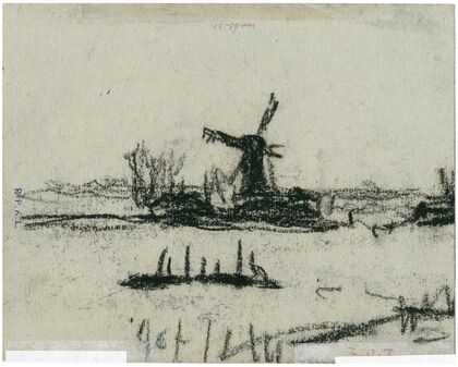 Molen in landschap