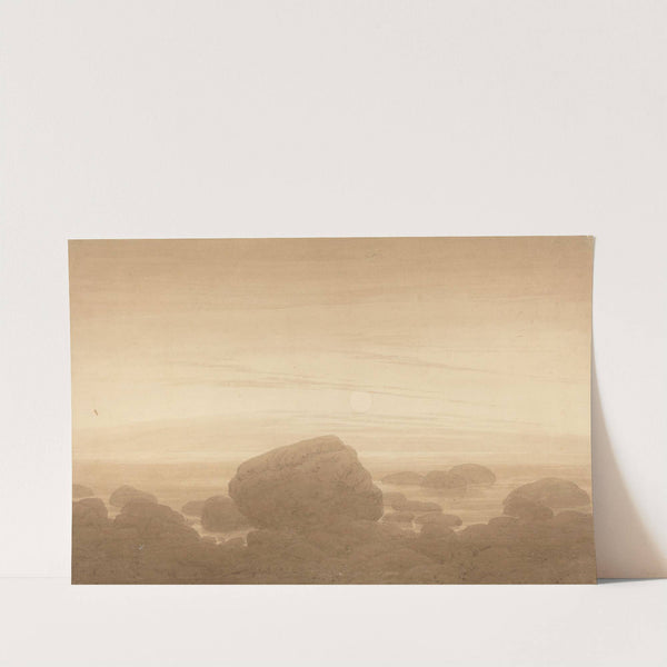 Mondaufgang über einsamem Ufer by Caspar David Friedrich