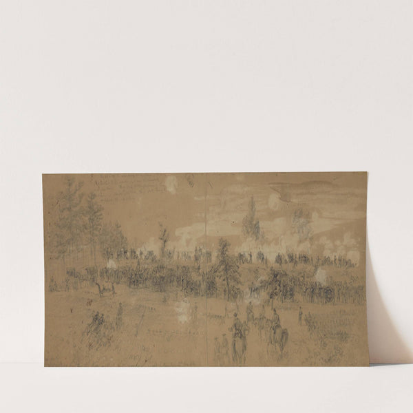 Monday&#8217;s fight. The battle of Charles City road. Fought by Heintzelman and Franklin (1862) by Alfred Rudolph Waud