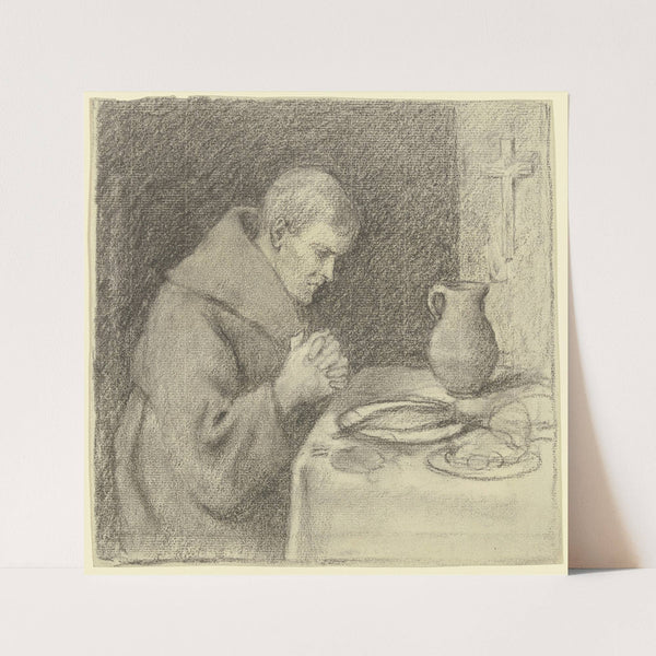 Monk during grace by Otto Scholderer